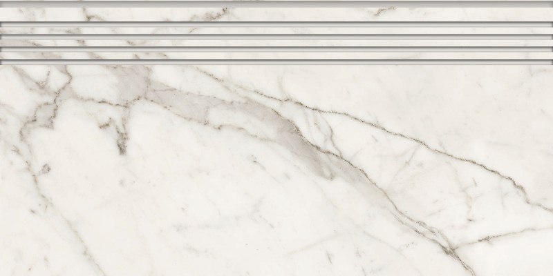 K-1000/LR/st01 Marble Trend (Марбл Тренд) Carrara (Каррара) 294x600 лаппатированная белая ступень