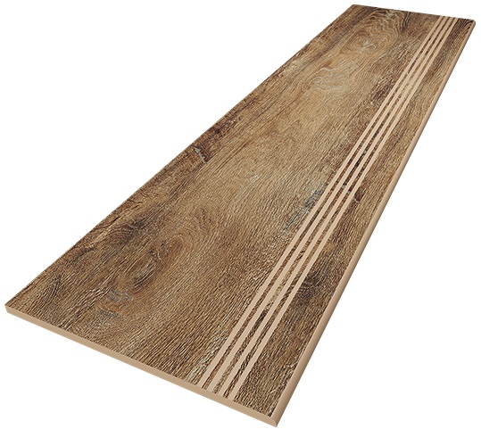 BG01 Brigantina Oak 300x1200 неполированный коричневый ступень (с насечками)