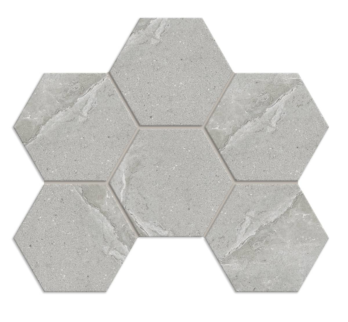 KA01 Kailas Grey Hexagon 250x285 неполированный серый мозаика